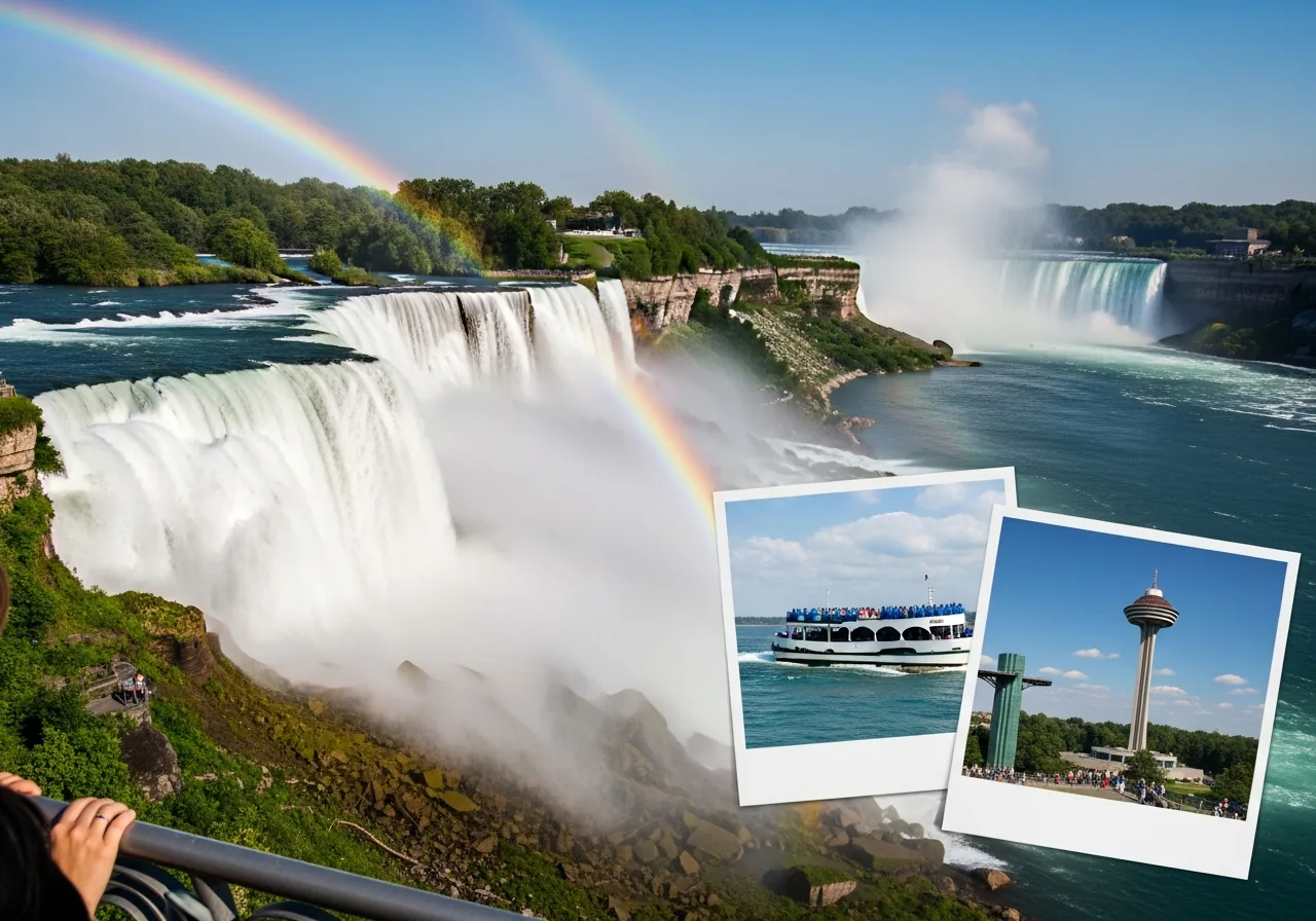 Canadian side Niagara Falls tour with Horseshoe Falls, Maid of the Mist, and Skylon Tower